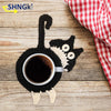 Knitted Cat Shape Cup Coaster Cute Animal Coffee Mug Table Mat Placemat Heat Insulation Cat Butt Dining Mat Kitchen Accessories