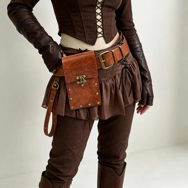 Medieval Renaissance PU Leather Belt Pouch