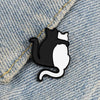 Hugging Black And White Cat Enamel Pin