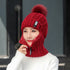 Wool Thick Knitted Beanie With Face Covering