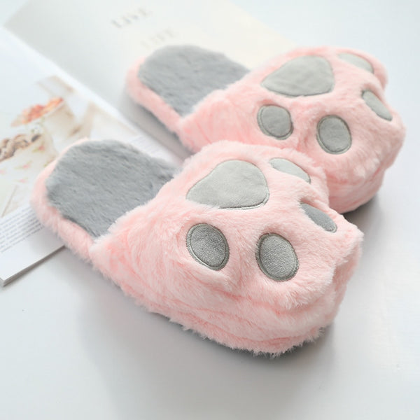 Fuzzy Paw Plush Slippers