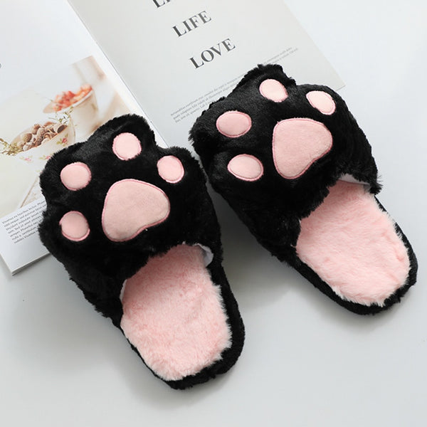 Fuzzy Paw Plush Slippers