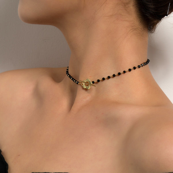 Flower Lock Collar Necklace
