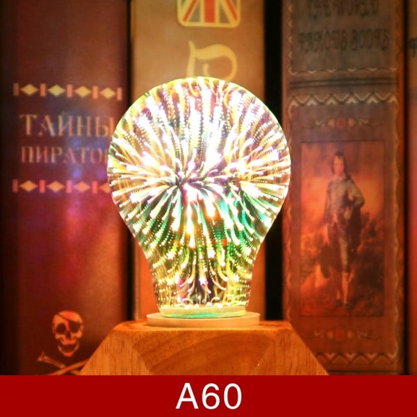3D Colorful LED fireworks Light Bulb